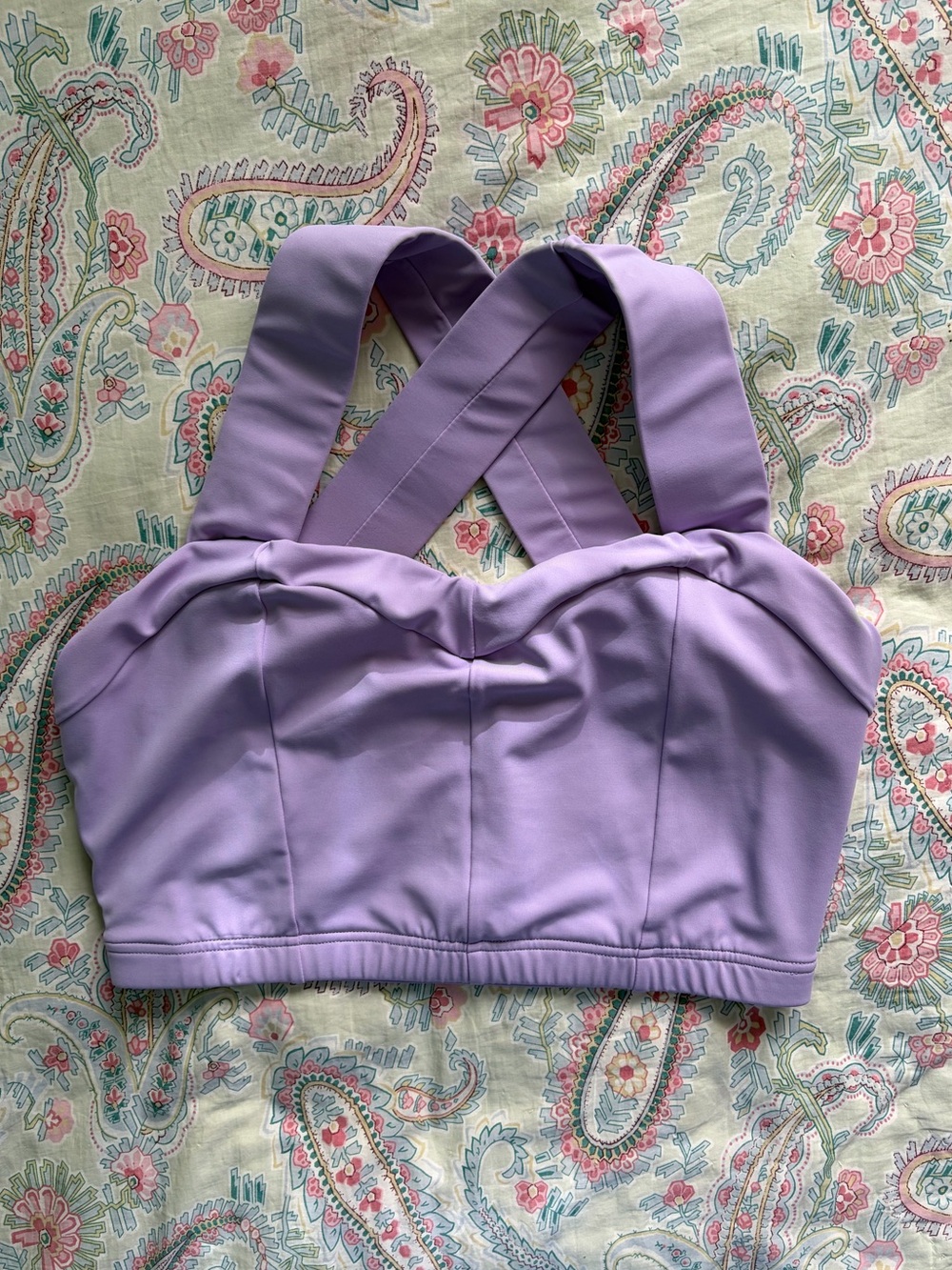 Lavender Cross-Back Crop Top